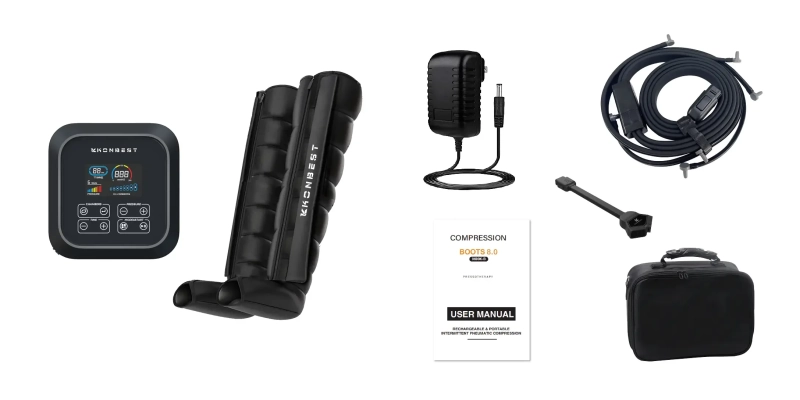 KONBEST Air Compression Boots 9890K E what's in box